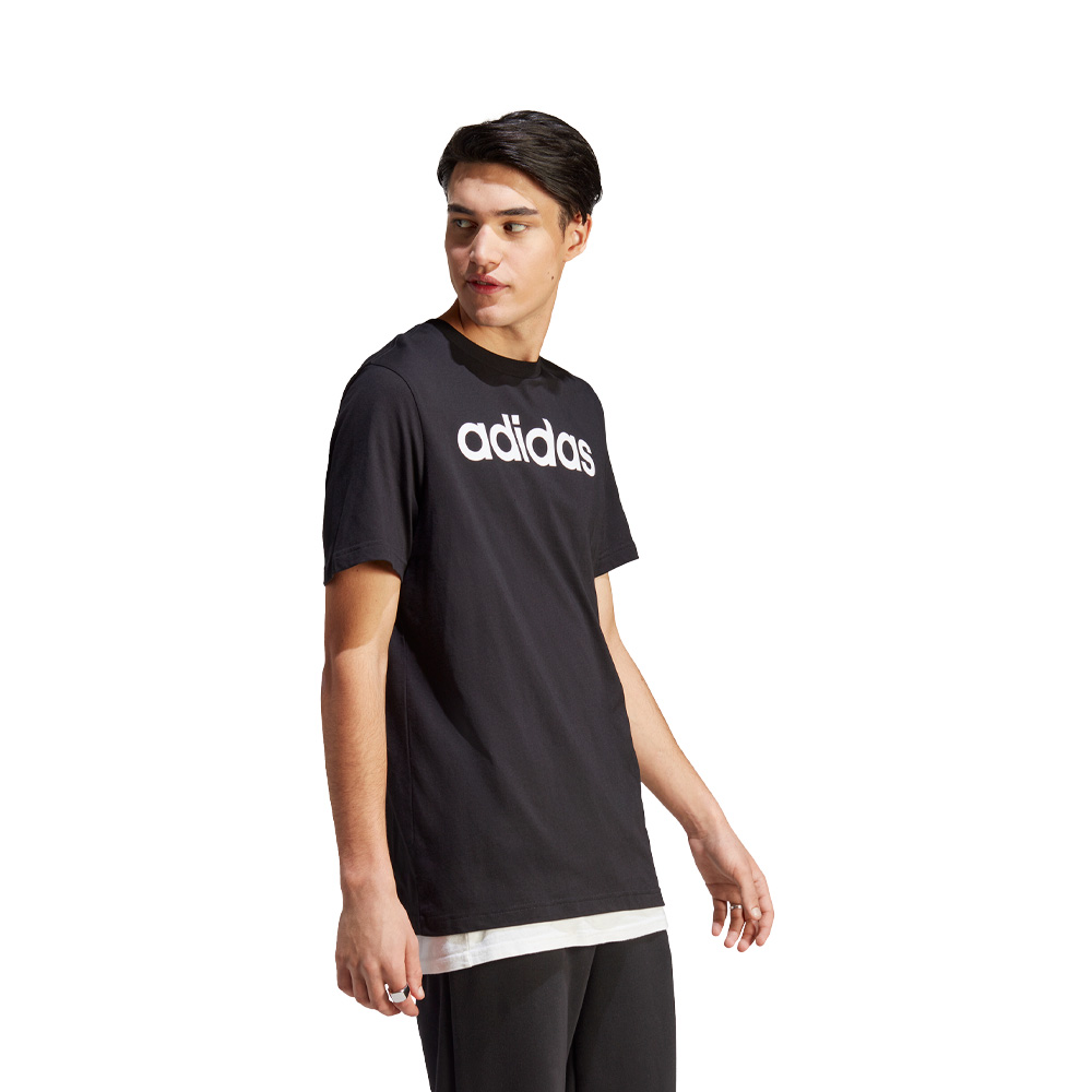 Adidas Playera Essentials Logo Lineal Bordado Tejido Jersey image number null