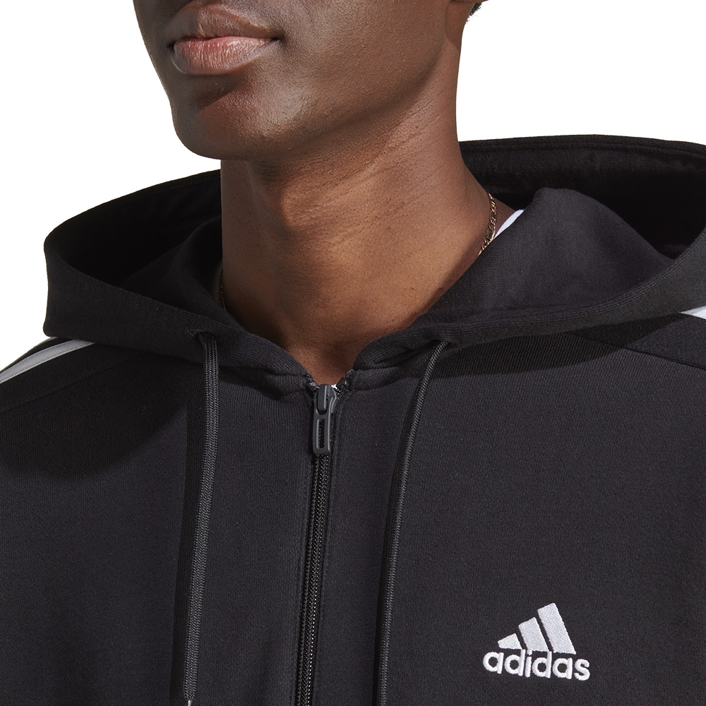 Adidas Sudadera Con Gorro Essentials 3 Franjas Tela French Terry image number null